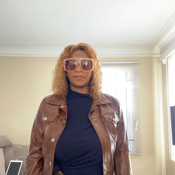 Faux Leather Denim Style Jacket - Picture 4 of 4